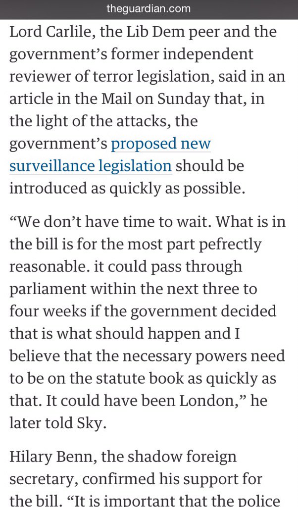 silkiecarlo's tweet photo. Mass surveillance evidently does not protect us from terrorism - but does satisfy terrorists' aim to erode freedom https://t.co/FmNy3smky6