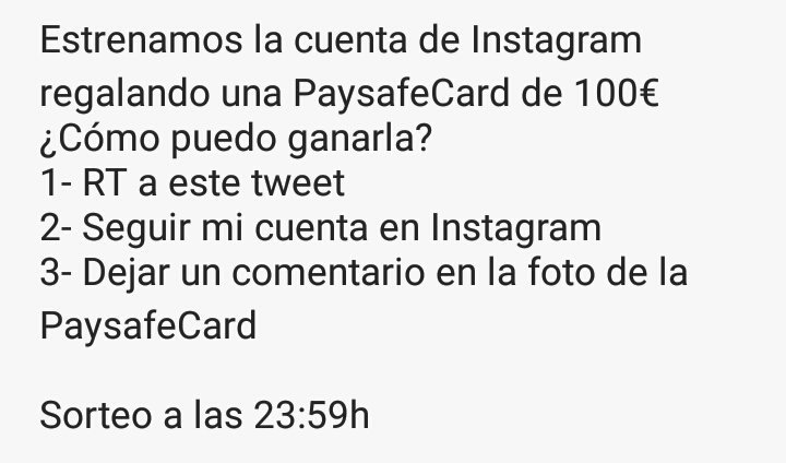 Juangayasalom's tweet image. YA ESTA AQUÍ EL REGALO DE 100€

Gana esta Paysafecard a través de mi Instagram
instagram.com/juan_gaya