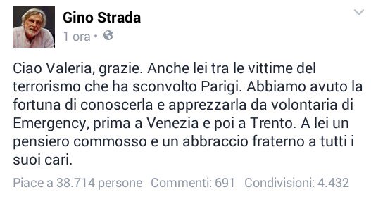 Virus1979C's tweet photo. Gino Strada ricorda #ValeriaSolesin, volontaria di Emergency. https://t.co/dkv3s2pRXd
