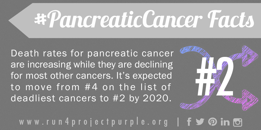 Run4Purple's tweet photo. Here's your #PancreaticCancer fact for the day. Spread the mission: help us beat this disease. https://t.co/mmLFNAjzJv
