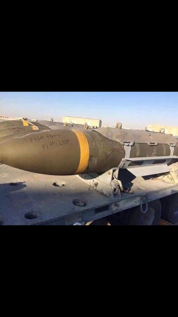 TRobinsonNewEra's tweet photo. Us air force's bombs on Isis from Paris with Love https://t.co/5GmCOgcrfA