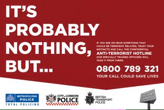 MPSWandsworth's tweet photo. If you see anything that looks out of place, please call police or the anti-terror hotline. #IfYouSuspectItReportIt https://t.co/6Uw7ewbPJs