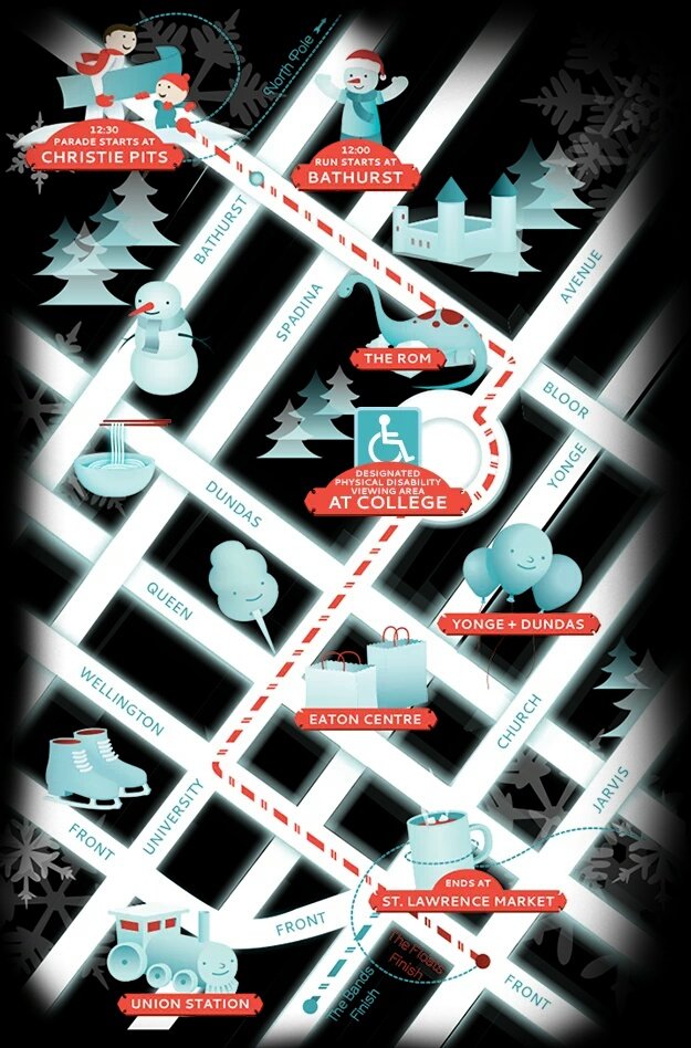 Did you know that #SantaClausIsComingToTown today! #Toronto #TOSanta #SantaTO  #TorontoSantaParade map attached.