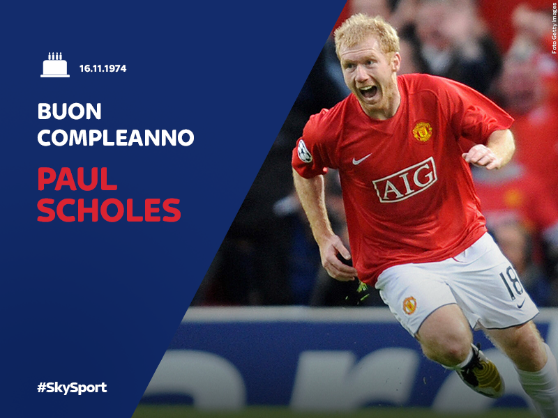 SkySport's tweet photo. Auguri a Paul #Scholes che compie 41 anni. Bandiera del @ManUtd, ha vinto coi Red Devils 28 trofei. #SkySport https://t.co/MDNR6zgPAF