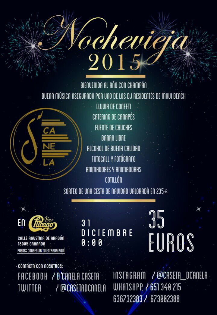 Disfruta de tu nochevieja a lo grande con grupo Dcanela y Pub Chicago.