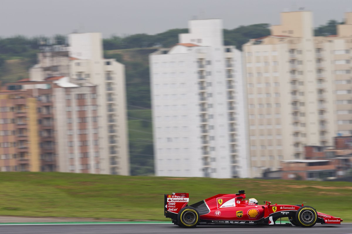 UPS's tweet photo. 13th podium of the season for @ScuderiaFerrari's #Seb5! Read the #BrazilGP report: https://t.co/8TNkGDU0xq #ForzaUPS https://t.co/8rI9QQyhfQ