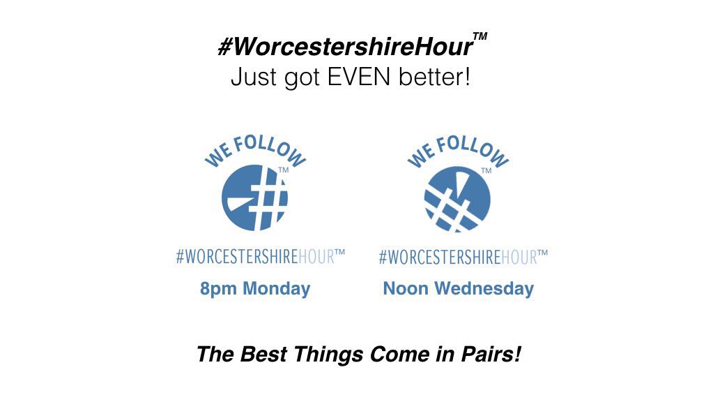 WorcesterHour's tweet photo. Did you know #WorcestershireHour now TWICE weekly? We've introduced a lunch session on Wednesdays! Please retweet. https://t.co/sFZ4VF6dRO