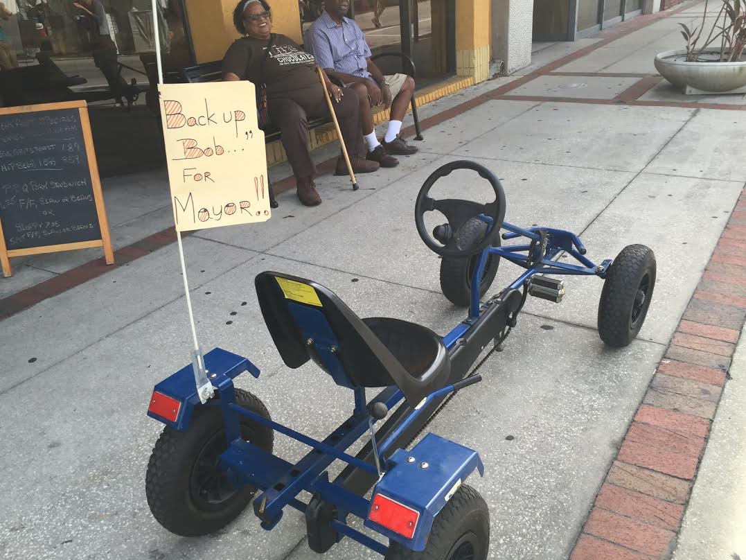 one92media's tweet photo. Looks like #BackUpBob got a new police cruiser and is running for office. Needless to say he has our vote. https://t.co/DiGhIQljBA