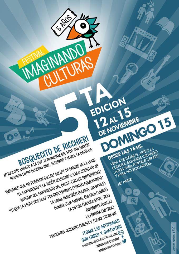 imaginandocultu's tweet photo. Venite al cierre del @imaginandocultu #festival.Hoy dom desde las 16hs. Talleres+teatro comunitario+música en vivo https://t.co/uG8M3cTwO6