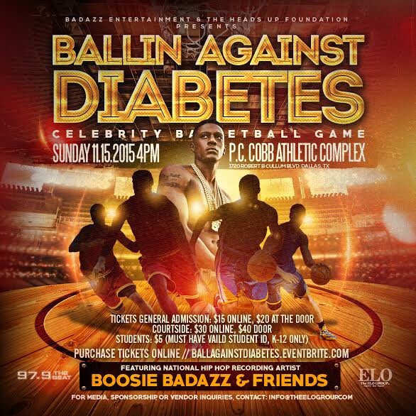 #BallinAgainstDiabetes <a href="/BOOSIEOFFICIAL/">Boosie BadAzz</a> Celebrity Basketball game at PC Cobb today at 4pm <a href="/qgotjokes/">Q.</a> <a href="/GTDFW/">Good TImes Save</a>