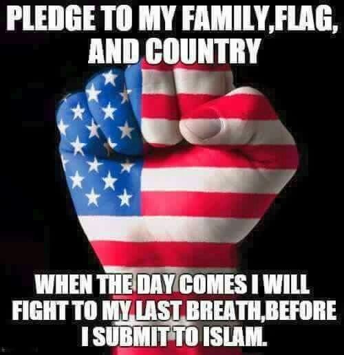 I_AmTheWarrior's tweet photo. My Country - NOT Theirs!
#NoRefugees
#NoSharia
#NoMuslims
#StopImportingTerrorists
#IPledgeToDefend
#USA https://t.co/hQirfgYOf8