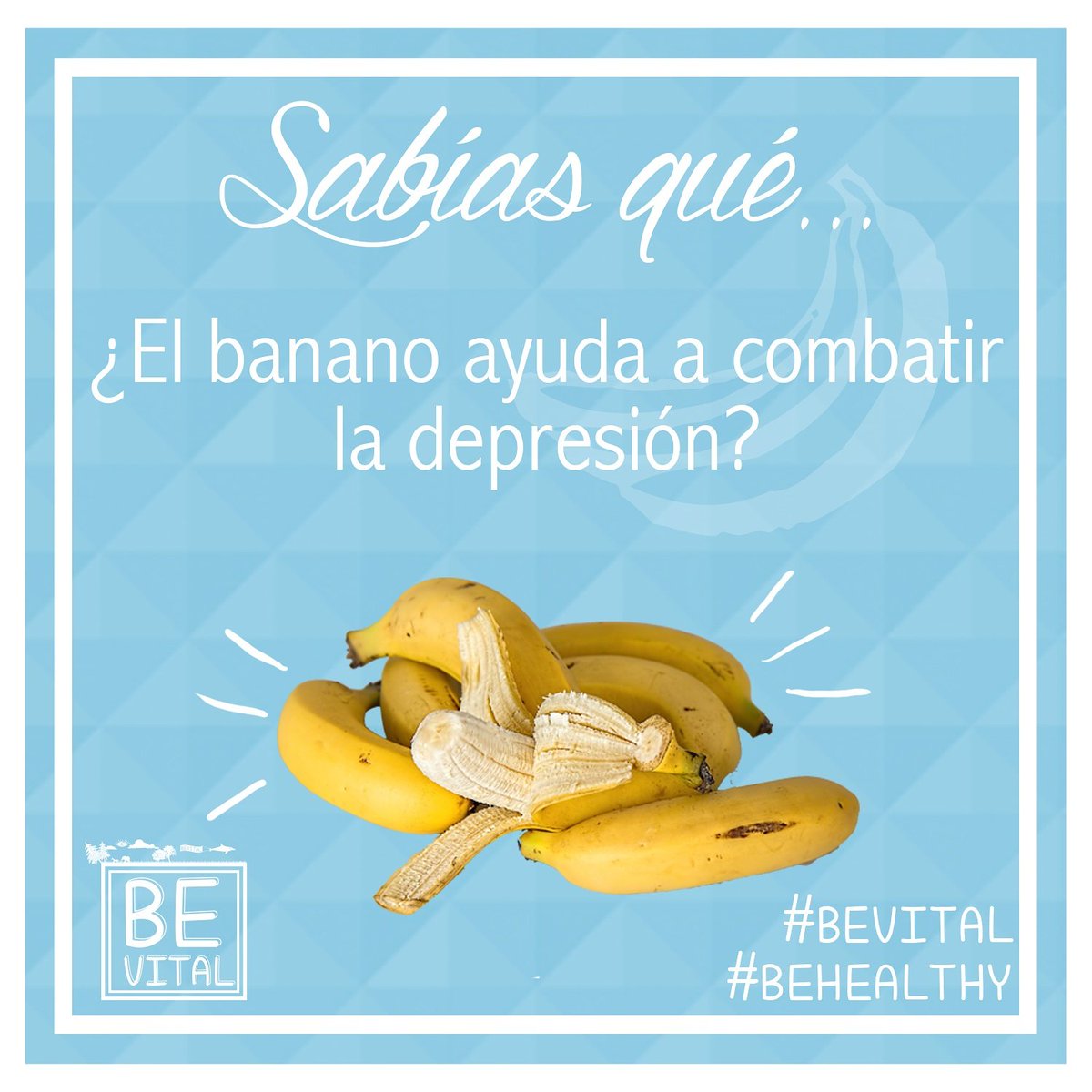 bevitalco's tweet photo. El banano tiene triptófano, amino ácido a partir del cual se produce serotonina o la hormona de la alegría. https://t.co/NhLsdwbXjv