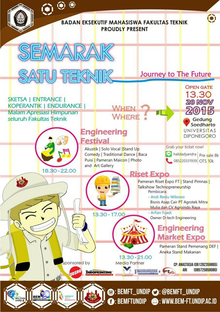 SEMARAK 1 TEKNIK!! 20 November 2015. Yuk dapatkan tiketnya sekarang juga! @hmmd3undip <a href="/HMDASADHATA/">HMDA SADHATA</a> <a href="/HMED3Undip/">HME D3 Elektro UNDIP</a>