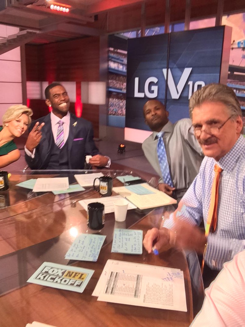 colincowherd's tweet photo. Fox NFL Kickoff in a few. Great group. https://t.co/7Q41j3wjDB
