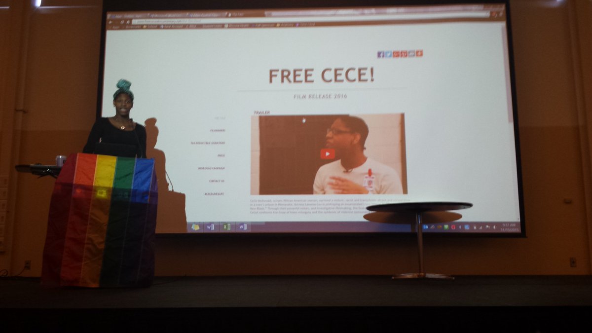 CeCe McDonald talking about working w/her possibility model <a href="/Lavernecox/">Laverne Cox</a> making <a href="/Free_CeCe/">FreeCeCe McDonald</a> #MOCC2015  <a href="/winonastateu/">Winona State University</a>