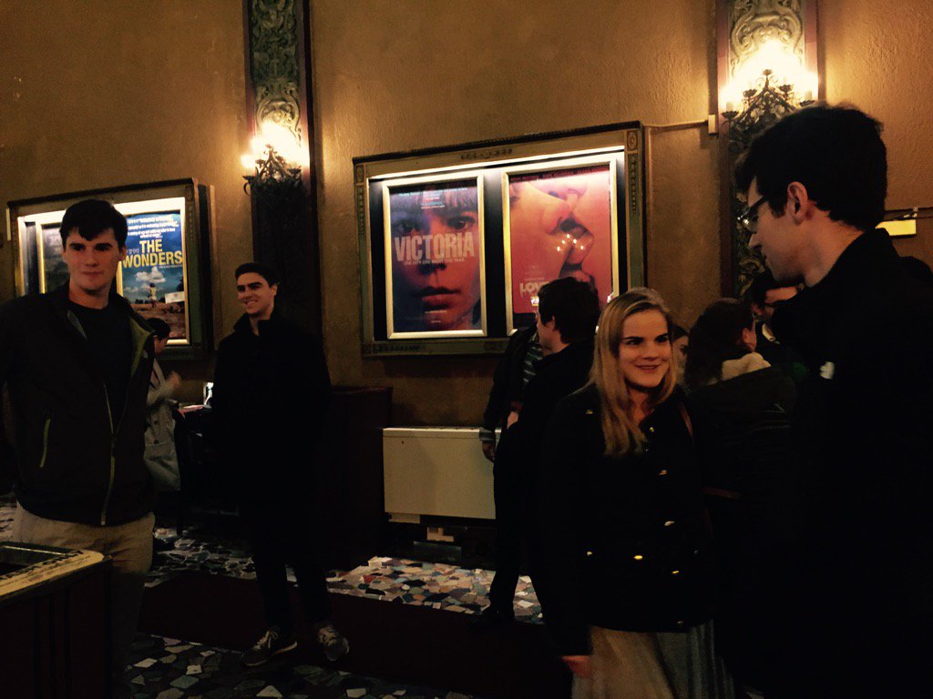 IngridZeller's tweet photo. At the Music Box Theatre with German 205 to watch the new German film Victoria! #NUGerman https://t.co/VNoQoQdQ9O