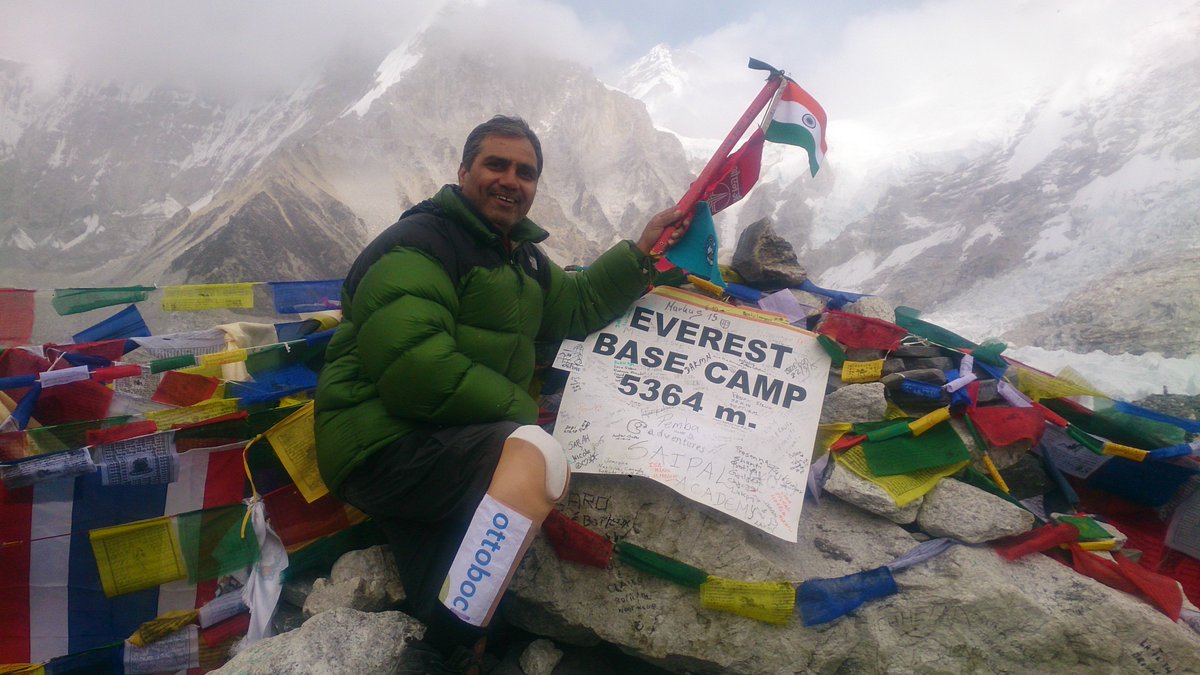 captsangwan's tweet photo. Reached Mt Everest Base Camp on 22 Oct 2015 wearing C Walk Ottobock Leg. Miles to Go for MISSION EVEREST - 2017 https://t.co/rosfetfr5S