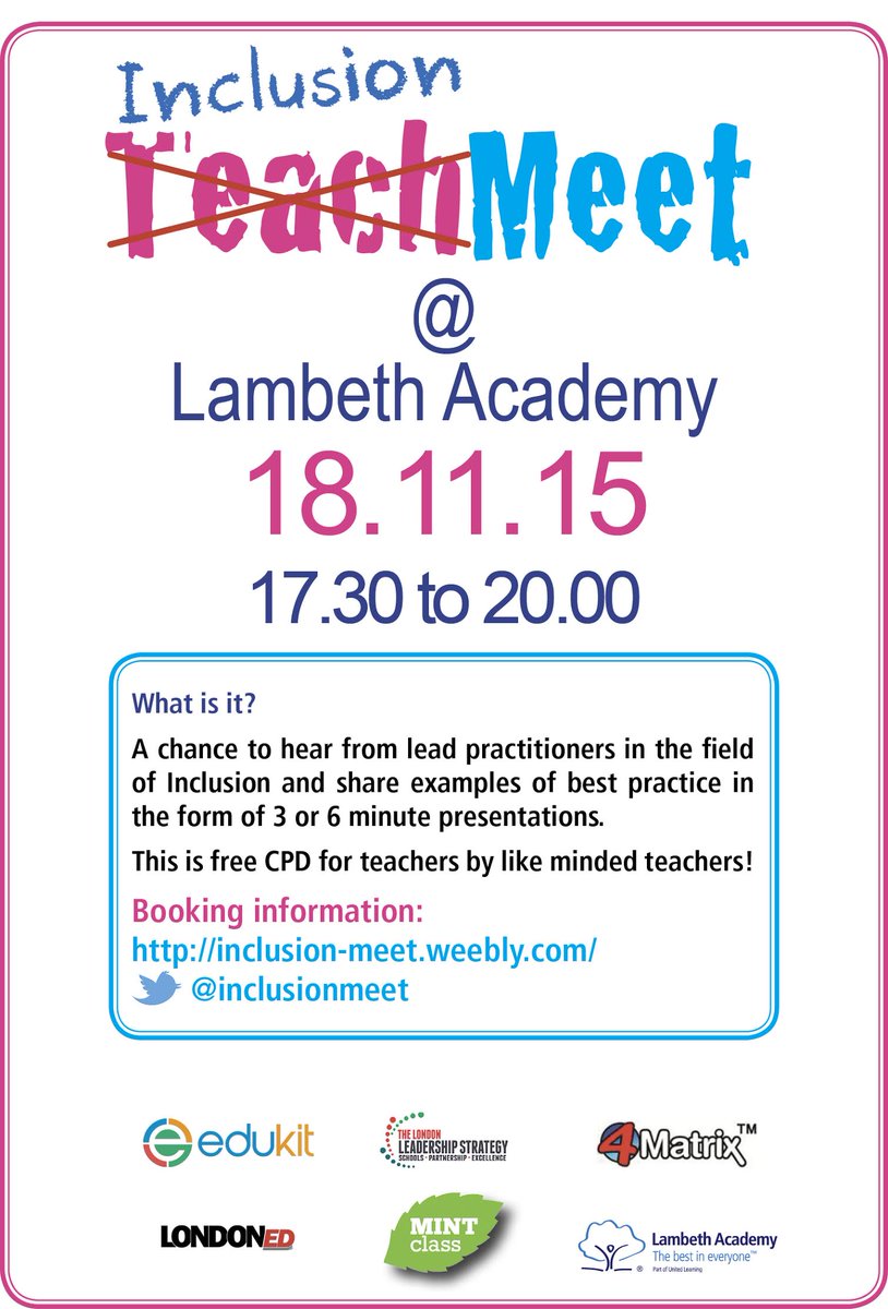 jo3grace's tweet image. Only a few days! #inclusionmeet #spedsc #sltchat #teachmeet