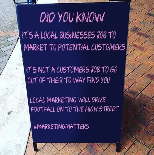 altrinchamhq's tweet photo. Don't blame locals for not shopping with you - #shoplocal happens when you #marketlocal #manchester https://t.co/ZXut7K1J5W