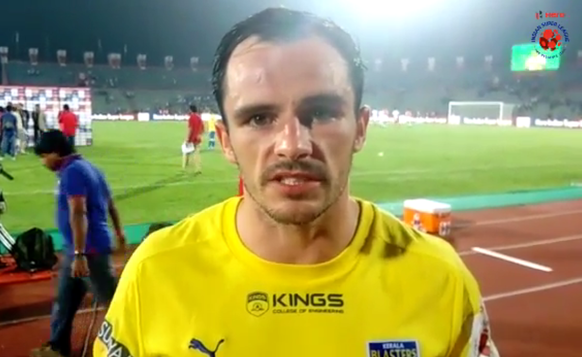 IndSuperLeague's tweet photo. WATCH: Dagnall was 'over the moon' with his brace tonight in the #HeroISL. https://t.co/26WmM9FfNq #NEUvKER https://t.co/fnuXGfXmHS