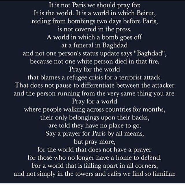 Say a prayer for the world