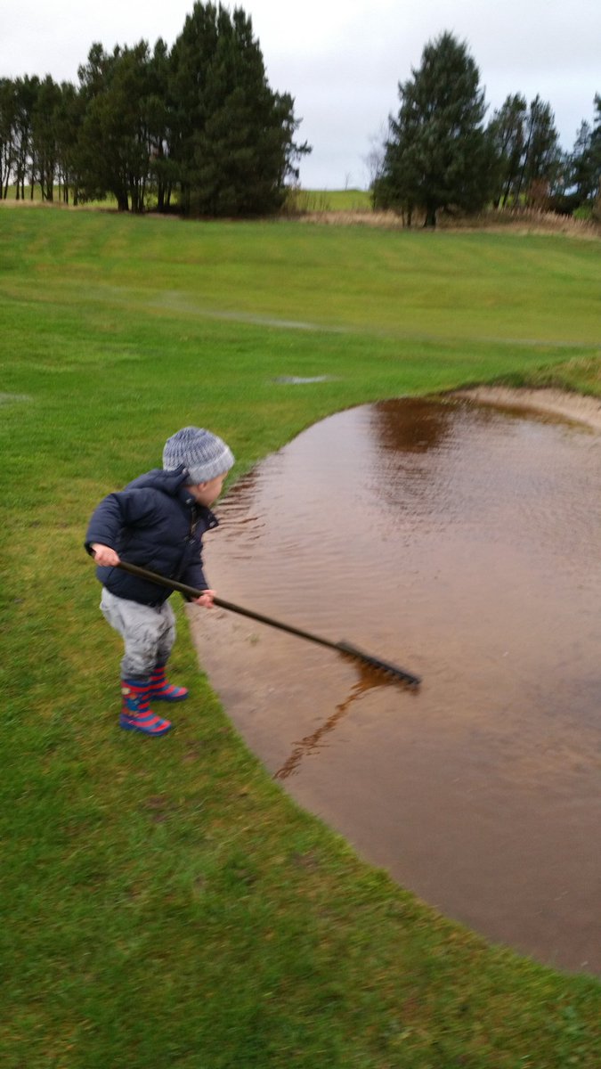 Bwfc1976's tweet photo. @BoltonOldLinks Blake helping to get the course in some sort of order for tomorrow's golf! #futuregreenkeeper 😀⛳💦💧🐶💧 https://t.co/TTnW0Tpge1