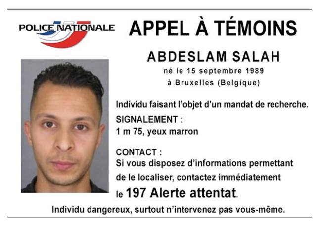 Le_NouvelObs's tweet photo. La police recherche Salah Abdeslam, «individu susceptible d'être impliqué ds les attentats» https://t.co/tsSShYHNnj https://t.co/iOM15jnV3F