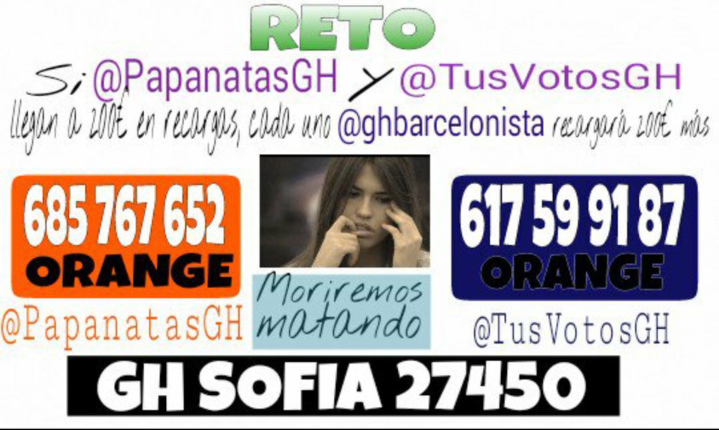 apoyoamandagh's tweet photo. Aqui les dejo unaa fotitos con numeroa de recarga por si se animan vamos un voto es mucho GH SOFIA AL 27450 https://t.co/7wqop4Y6RJ