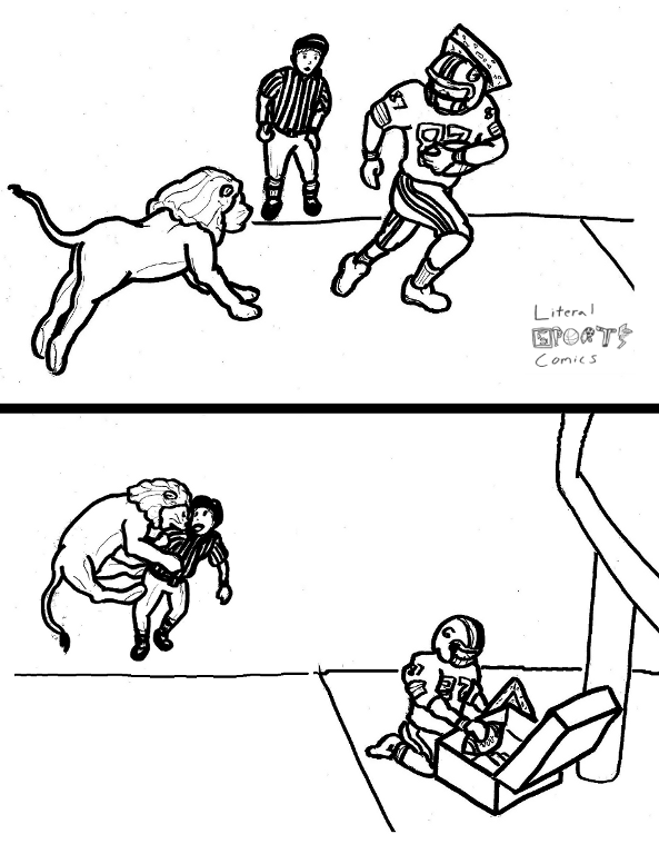 LiteralComics's tweet photo. After 8 games, #Lions still confusing referees with zebras. #Packers look to pack away easy victory. #LiteralComics https://t.co/pGwlts9AaK