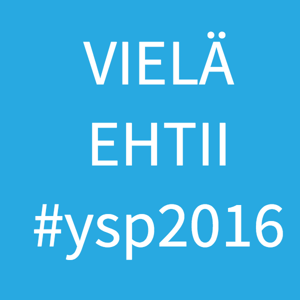 Vielä ehtii, 4 tuntia ja 20 minuuttia aikaa hakea #ysp2016-kurssille. #partioscout