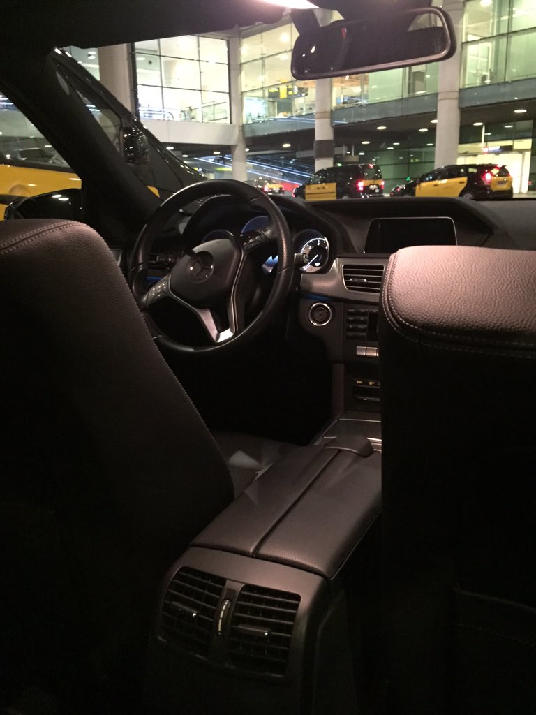 DeanKirby7's tweet photo. Private car pick up! They see me rolliiiiin, they hatiiiiin!😂😂😂 #thisisbarca https://t.co/1Y14yvJFx9