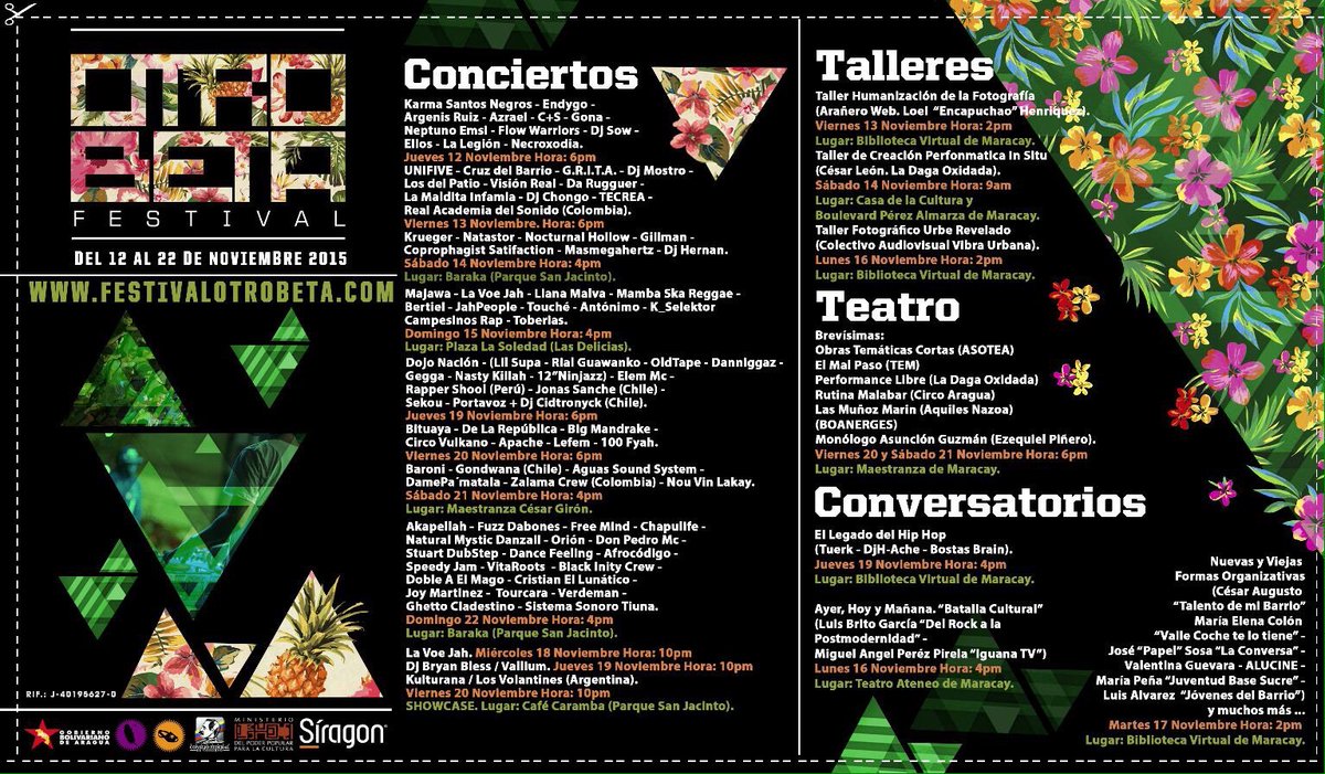 #FestivalOtroBeta2015 HOY <a href="/JAHPEOPLEREGGAE/">#losjahpeople</a>  <a href="/LianaMalva/">LianaMalva</a> <a href="/Touchevzla/">#SinEquipaje</a> @majawaroots <a href="/MAMBAoficial/">MAMBAoficial</a> <a href="/losantonimo/">Antónimo</a> LLÉGATE