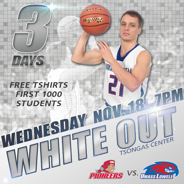 RiverHawkNation's tweet photo. 3 days until we WHITE OUT the Tsongas for @RiverHawkMBB's home opener! #UnitedInBlue https://t.co/C9F4AUzjD4