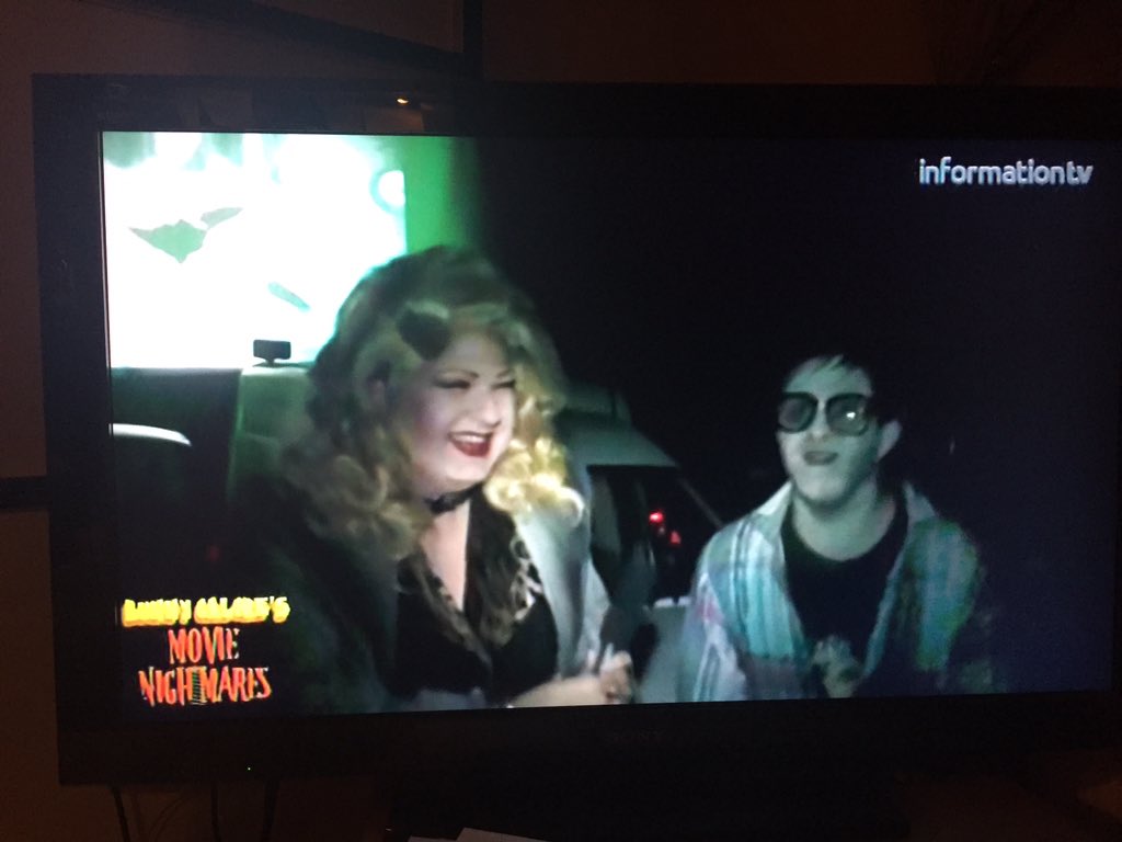BunnyGalore's tweet photo. And now I'm reporting from @Tulleys_Shock on #movienightmare @InformationTV sky 212 freesat 401 https://t.co/AT0Q6zdT2x