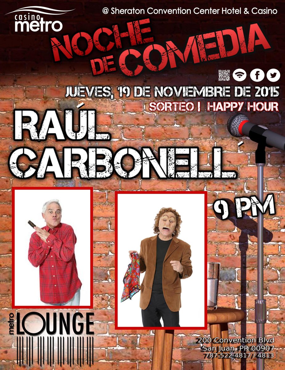 casinometro's tweet photo. #COMEDIA | No te pierdas de la comedia de Raúl Carbonell, hijo este JUE-19-NOV a las 9pm #deCachete #6toMetroAniv https://t.co/abOsWN7eqW