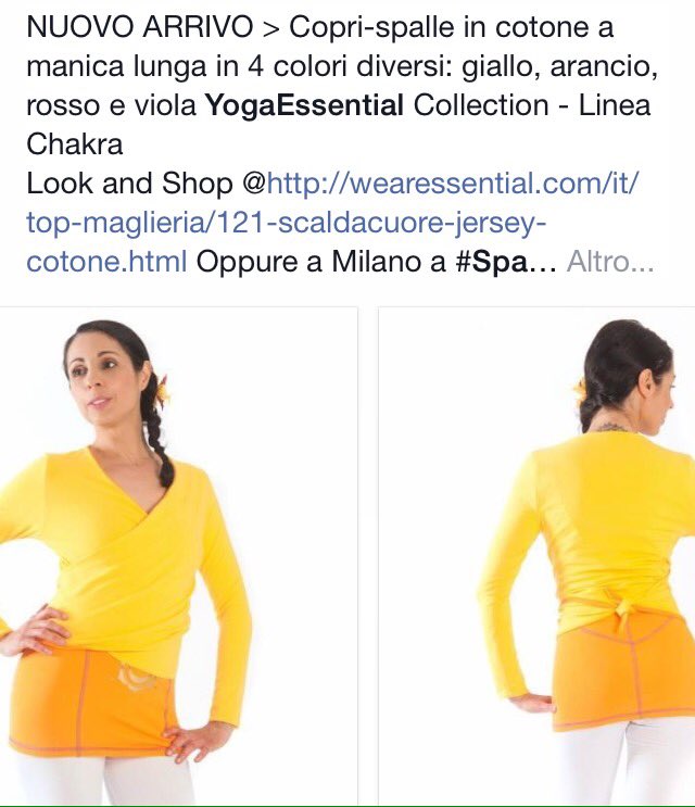 wearessential's tweet photo. NEW: Wrap Top in high quality jersey 4 colors: yellow, orange, red, violet @Yoga_Essential #wearessential #shopping https://t.co/gu2wr4mGxx