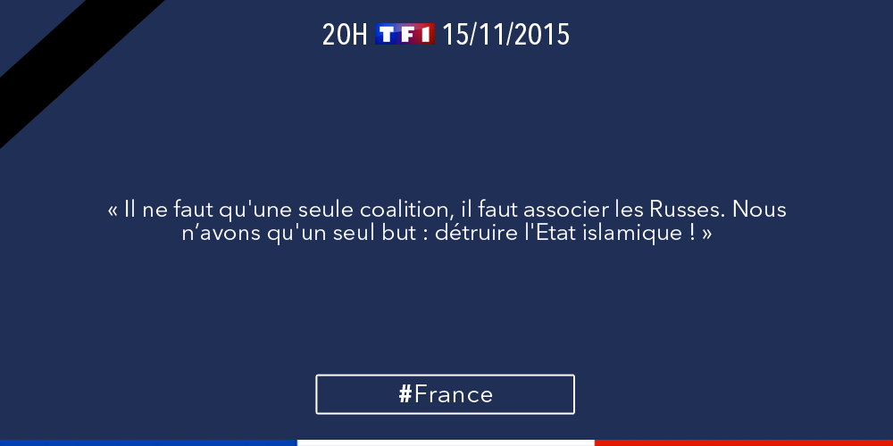NicolasSarkozy's tweet photo. Il faut qu'une seule coalition, il faut associer les Russes. Nous n'avons qu'un seul but: détruire l'Etat islamique https://t.co/zcWvVeRjQM