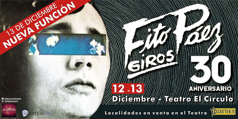 allpressrosario's tweet photo. #FITOenRosario Giros 30 Aniversario! 12 y 13 de Diciembre en @teatroelcirculo Anticipadas en https://t.co/4gY7TNehn0 https://t.co/LX6fvROBFh