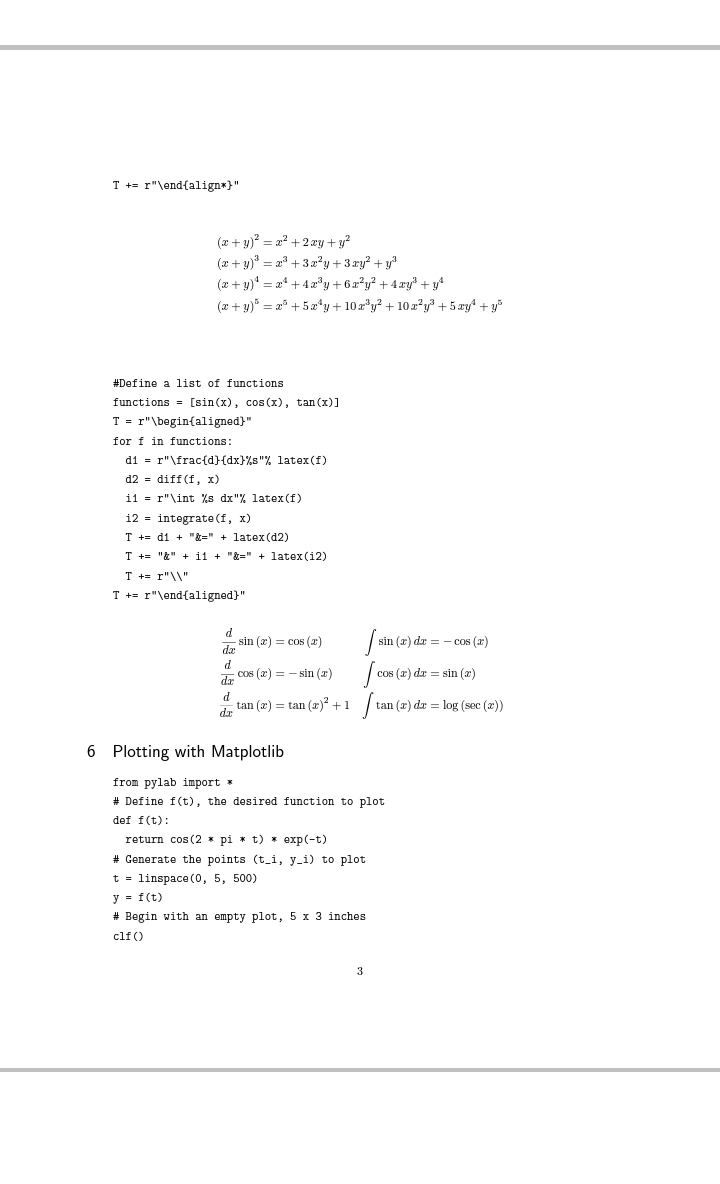 ti5942's tweet image. #PythonTeX のgentle introductionの一部の例を #SageTeX で書きました。
Web serviceとStirlingの三角形の表は、私の力不足(^_^;)