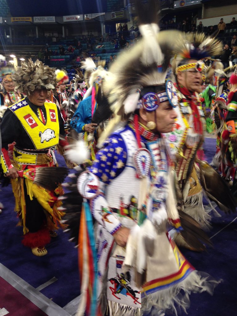 SaskatoonPolice's tweet image. Final day of the #FSIN Pow wow. Proud to be a gold sponsor for it! #grandentry #yxe