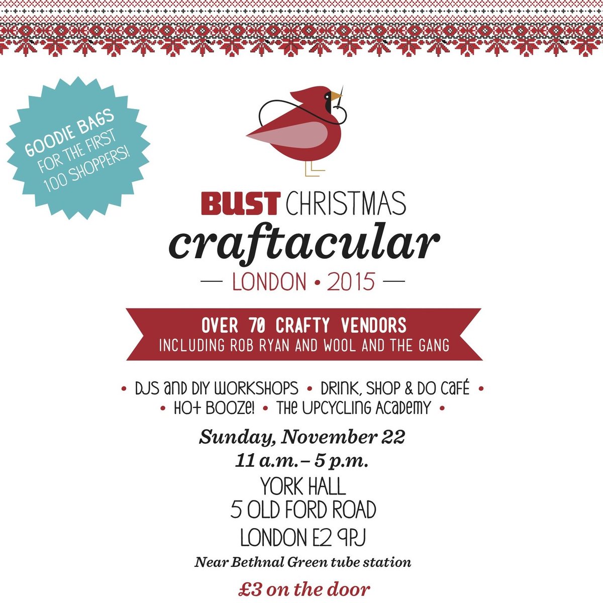 CraftacularUK's tweet photo. Shop the hottest in handmade NEXT SUNDAY at the @bust_magazine Christmas Craftacular! 
https://t.co/F8jYrs6PwM https://t.co/q03uX9d4aZ