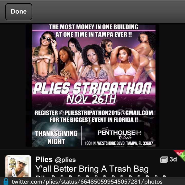 5HERM4N5's tweet photo. @plies @BigGatesRecords @penthouseTPA @ThaRealXtra #jit2 #Plies #AintNoMixtapeBih2Nov19th #Day1 #Thanksgiving #Bih https://t.co/8wwnW7hgax