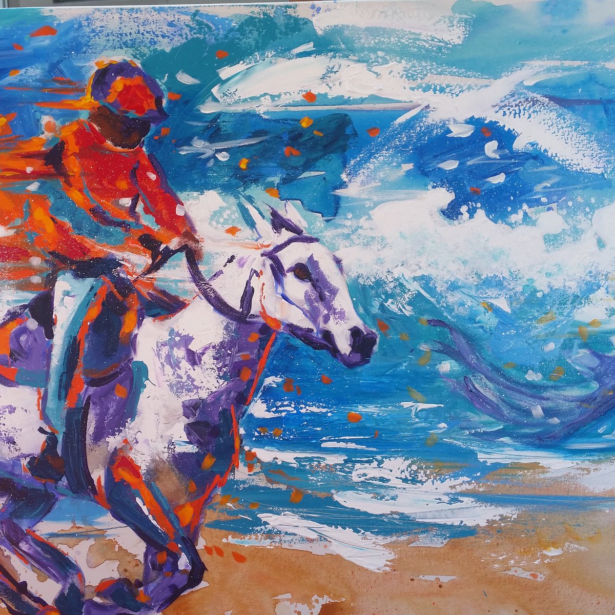 beachracing1's tweet photo. Mackay Airport Beach Horse Racing Festival immortalized on canvas  @lizcantor @linc_lewis @mrhollywoodinoz https://t.co/3aw3EzDkDH