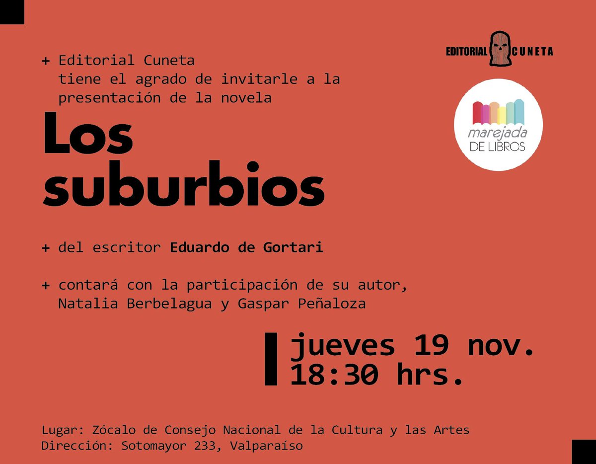 Te gusta Arcade Fire, The Smiths y Radiohead?. No te pierdas el lanzamiento del libro "Los Suburbios" en Valpo