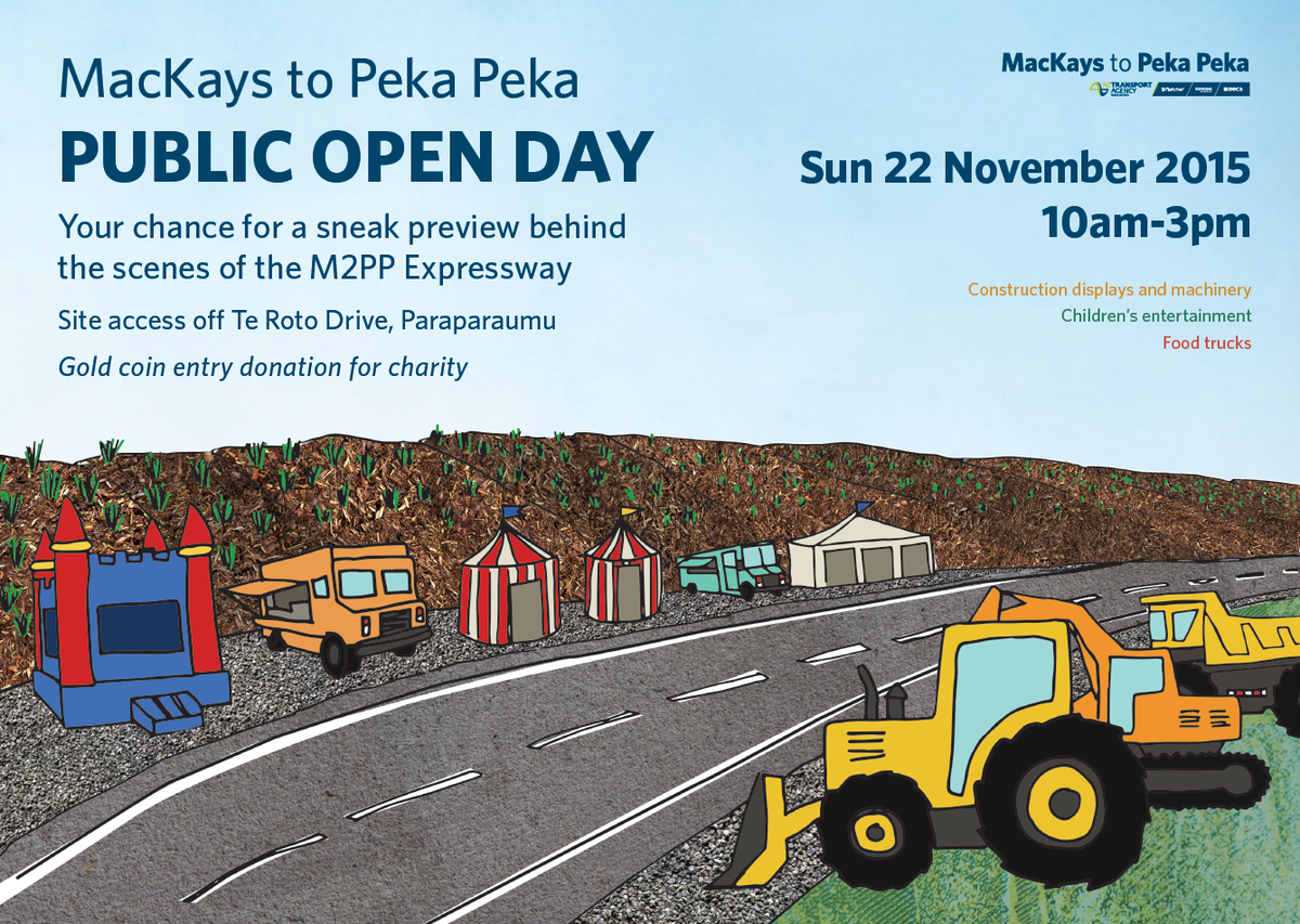 BecaGroup's tweet photo. #M2PP Open Day is on this Sunday! Take a look behind the scenes + #kidsentertainment & #foodtrucks! #kapiticoast https://t.co/nbosbkkBph