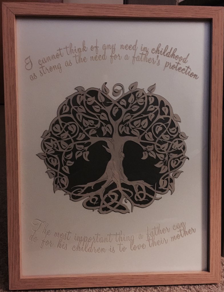 mcilroy_4's tweet photo. Unbelievable gift from my Wife.A laser cut copy of my tattoo,created and framed by @PeachesChilli #CelticTreeOfLife https://t.co/TtwT9tTLoL