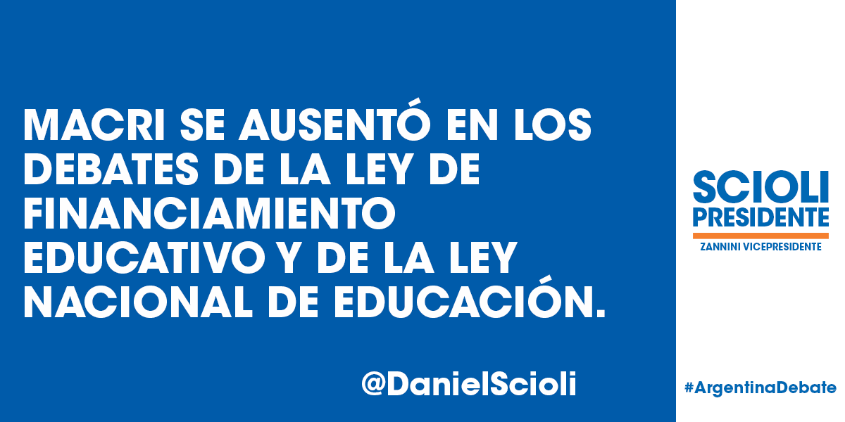 danielscioli's tweet photo. Para Macri la educación no es una prioridad* #ArgentinaDebate https://t.co/g9xWNQ2TSs