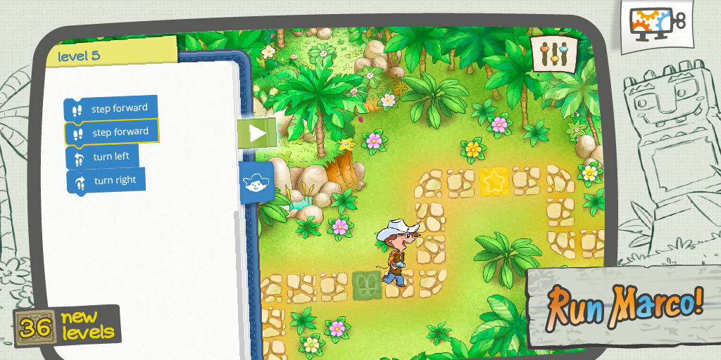 allcancode's tweet photo. This year try a new adventurous #HourOfCode! Play Run Marco! https://t.co/MH2mr1w62q #CSEEdWeek #kids #coding https://t.co/Erw8CwXG67