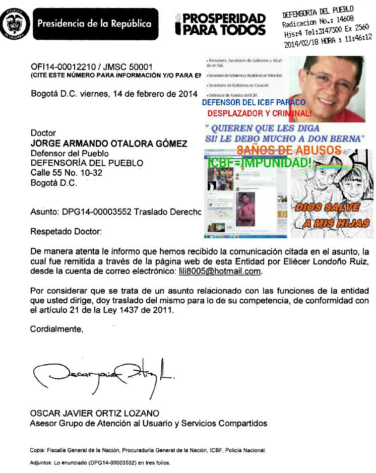 EliecerLondRuiz's tweet photo. Dr.Jorge Armano Otalora,se puede saber Ud. A quien defiende? #DefensoriaCol https://t.co/Wf6ozBQ0Sz