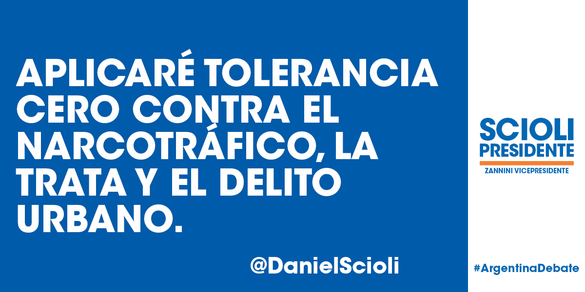 danielscioli's tweet photo. Aplicaré Tolerancia Cero contra el Narcotráfico* #ArgentinaDebate https://t.co/EsVXeA76ZL